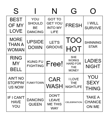 DISCO Bingo Card