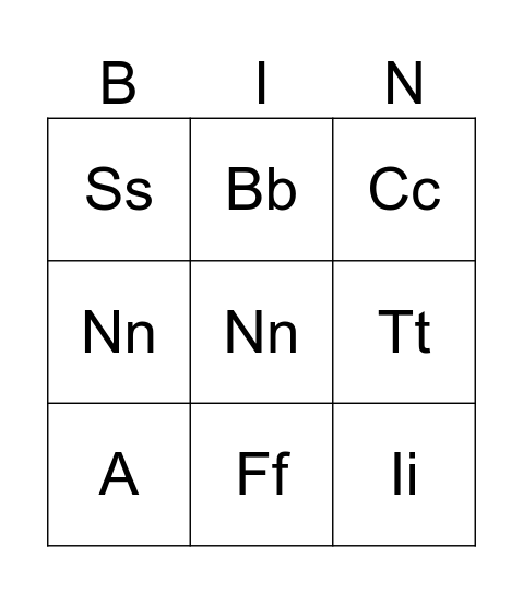 Loteria del alfabeto Bingo Card