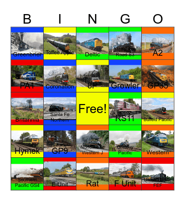 Railroads that I would like to take a photograph after John will say "Wave Bye Bye to a Day at the Zoo on Videocassette for life" one day Bingo Card