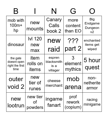 FROOMA PREDICTIONS Bingo Card
