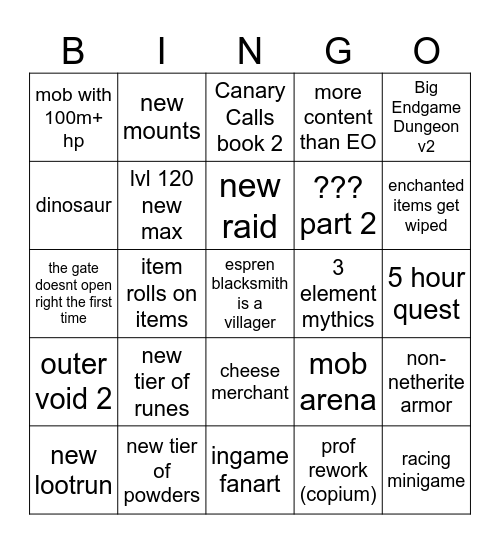 FROOMA PREDICTIONS Bingo Card