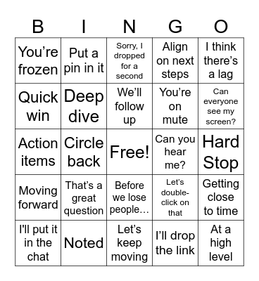 C&J Sales Bingo Card
