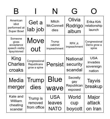 2026: A Wild Ride Bingo Card