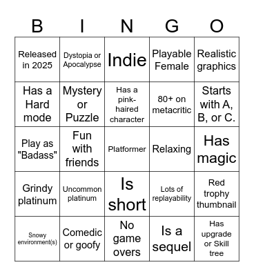 February platinum bingo Card