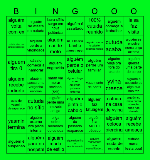 BINGO CUTUDA+ Bingo Card