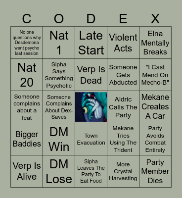 Draconic Codex 23 - Wrathful Spelunking Bingo Card