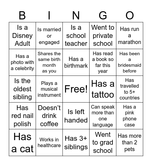 Galentine's Bingo Card