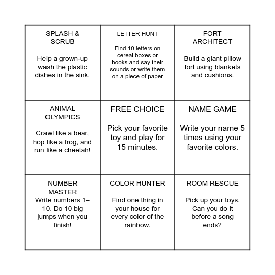 E-learning day Choice Board Bingo Card
