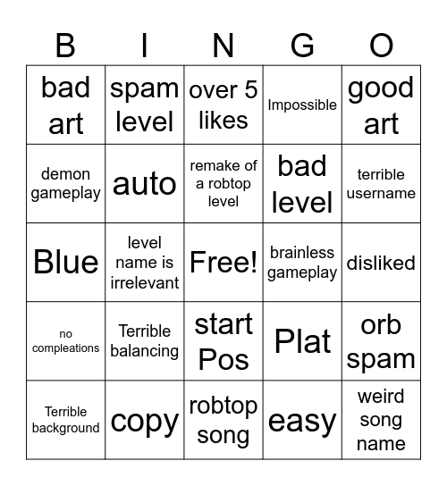 recent tab Bingo Card