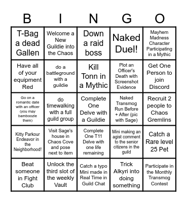 February BINGO Card
