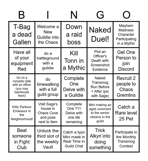 February BINGO Card