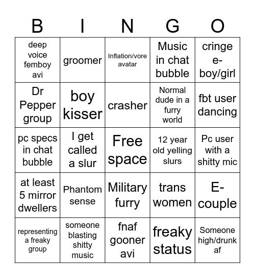 vrc bingo Card