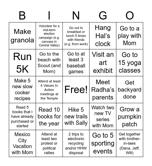 Dad's "I Win" 2026 Bingo Card Bingo Card