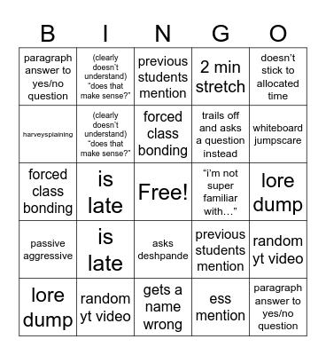 angela harvey Bingo Card