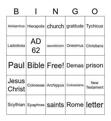 Bible Study Bingo Card