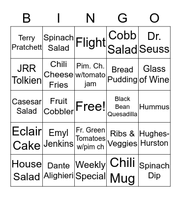 Me's Server Contest Bingo Card