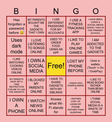 Future at Fingertips! Bingo Card