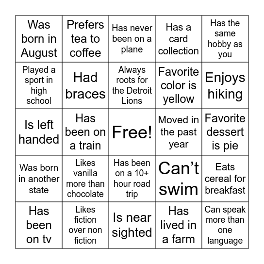 Bingo Card