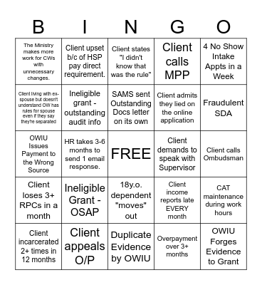 OW Bingo Card