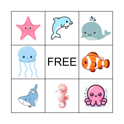 SEA ANIMALS BINGO Card