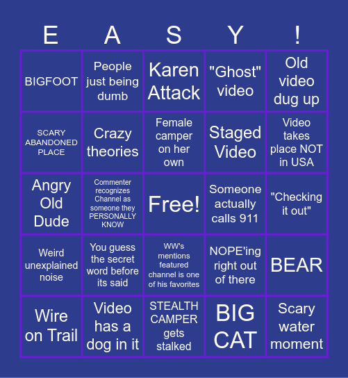 Wilderness Whispers Bingo Card