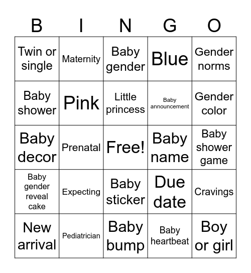 BABY BINGO Card