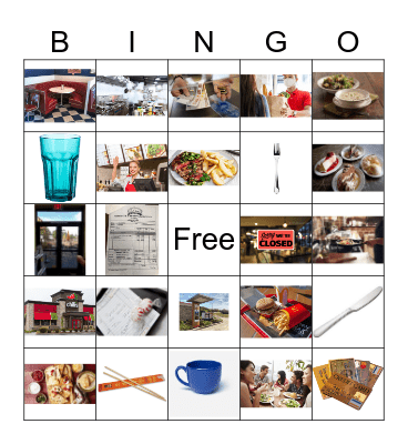 Restaurant Bingo Card