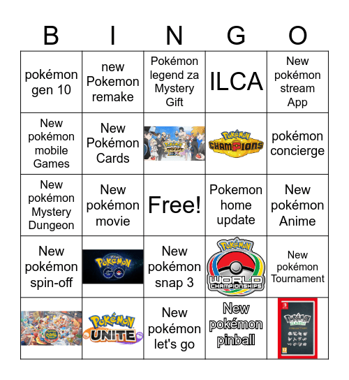 Pokémon day 2026 Bingo Card