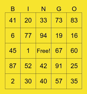LINH ANH ENGLISH Bingo Card