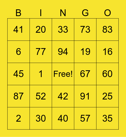 LINH ANH ENGLISH Bingo Card