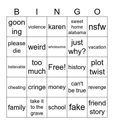 reddit upvotes Bingo Card