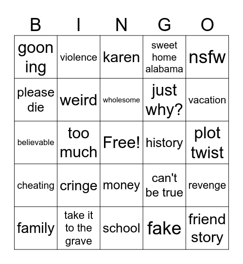 reddit upvotes Bingo Card