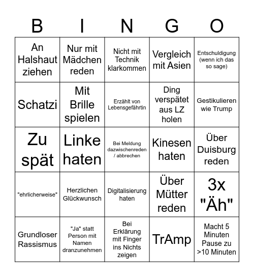 Breitkopf Bingo Card