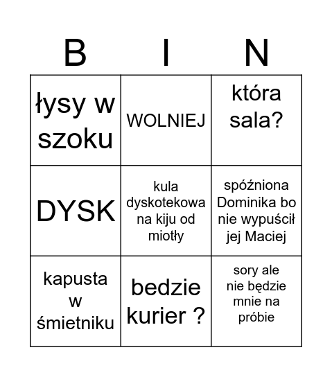 KORA BINGO Card