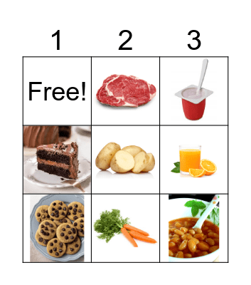 FOOD Bingo Card