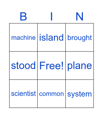 HFW Bingo Card