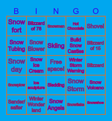 Winter Bingo Card