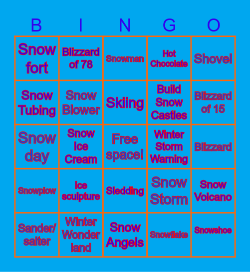 Winter Bingo Card