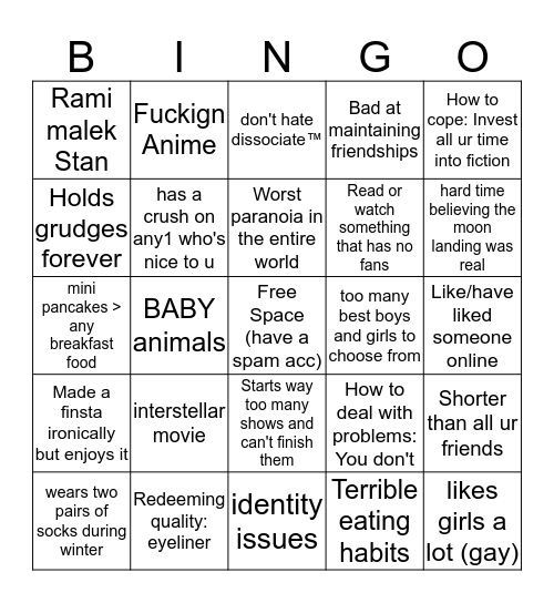 Rimsha Bingo Card