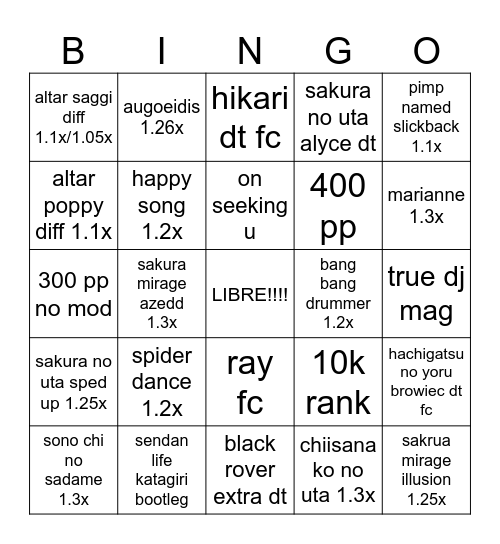 OSU BINGO 2026 Bingo Card