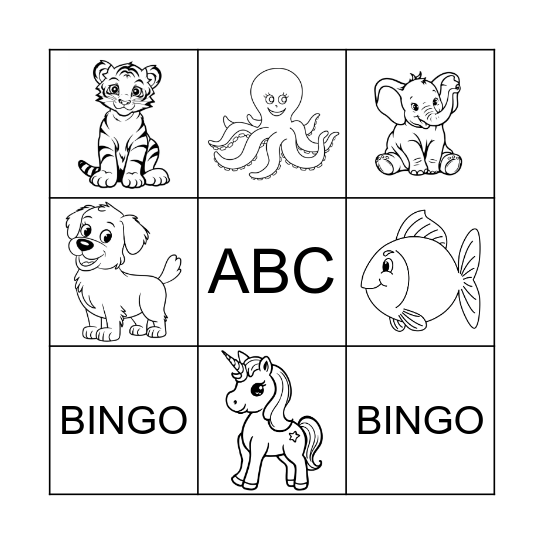 ANIMALS Bingo Card