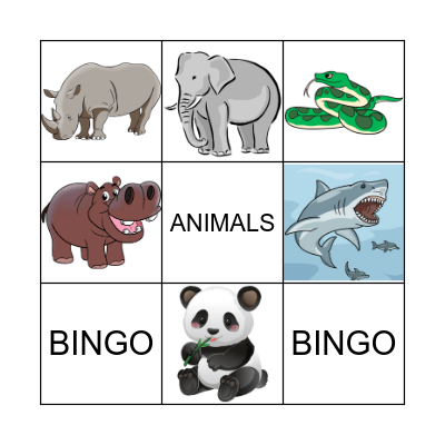 ANIMALS Bingo Card