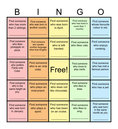 Find Someone Who... Bingo Card