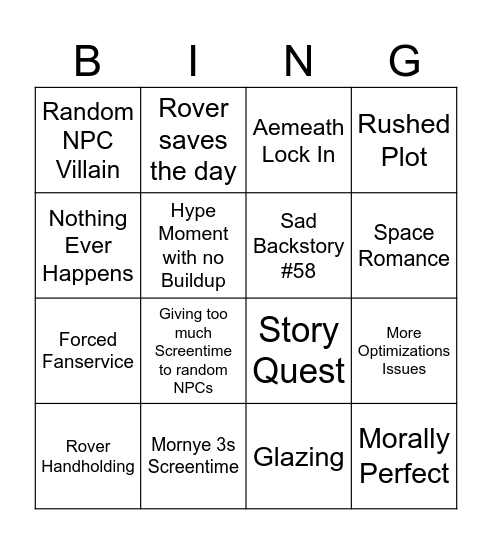 Wuwa 3.1 Bingo Card