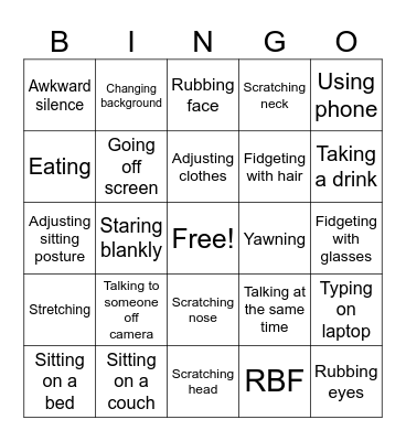 KVC Staff Snow Day Bingo Card