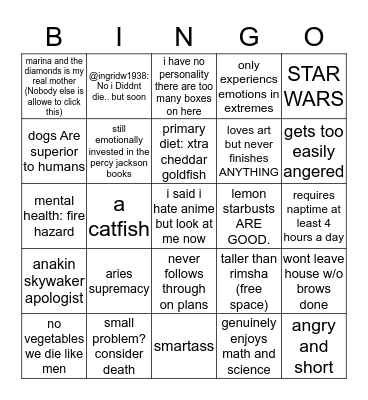 claire (nasaintern) bungo skeet Bingo Card
