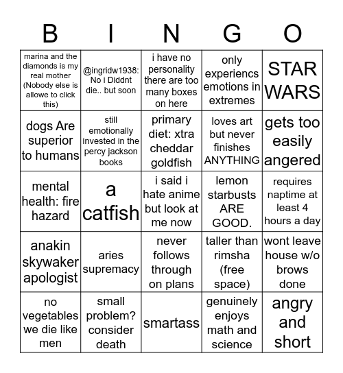 claire (nasaintern) bungo skeet Bingo Card
