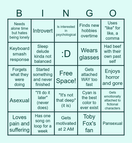 Lisavip's Bingo Card