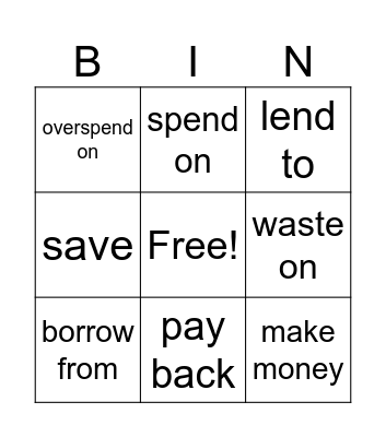 Money Bingo Card