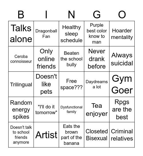 Le Weary Bingo! Bingo Card